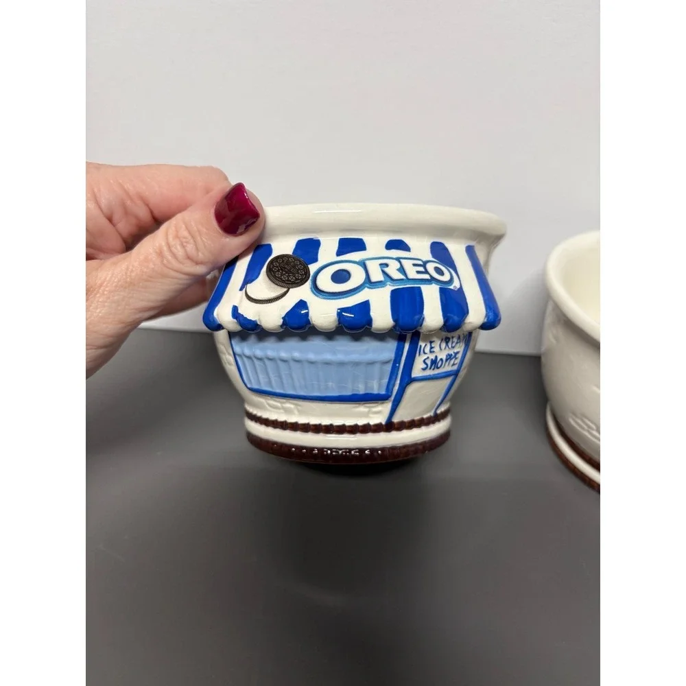 Vintage Hallmark Oreo Cookie Ice Cream Shoppe Bowls Set of 4 Kraft Used #31861